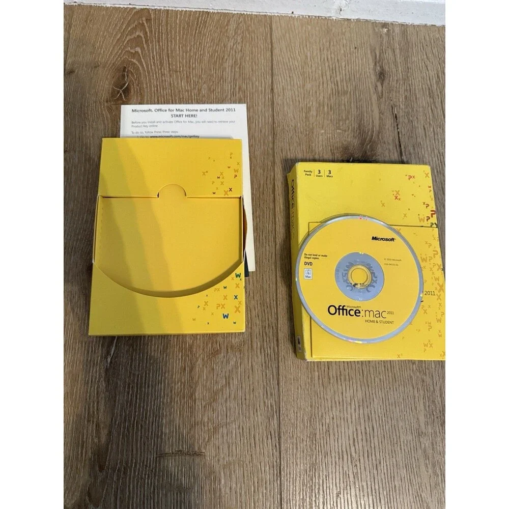 Microsoft Office for Mac Home Dvd Disc and Student 2011 Key